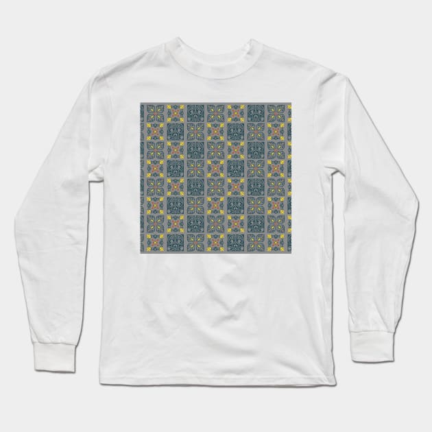 Portuguese blue tile pattern Long Sleeve T-Shirt by SamridhiVerma18